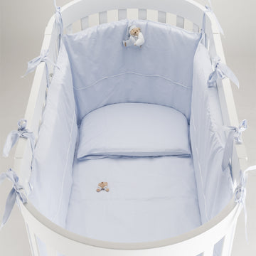 Set lenjerie de pat 4 piese pentru pat oval, bleu