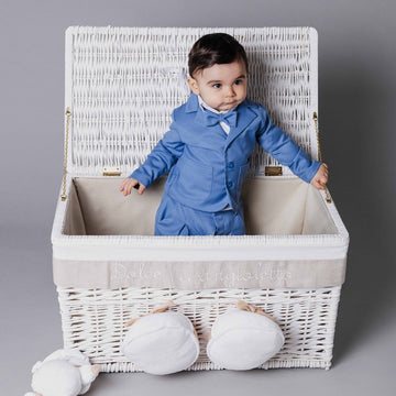 Sacou elegant bleu pentru baieti cu croi clasic