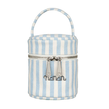 Suport pentru suzeta din panza bleu, design rotund cu fermoar
