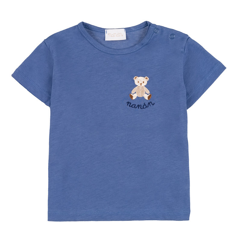 TRICOU ALBASTRU DIN BUMBAC ORGANIC CU LOGO