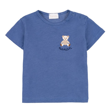 TRICOU ALBASTRU DIN BUMBAC ORGANIC CU LOGO