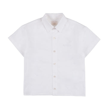 Camasa baieti cu maneca scurta, alba, broderie Nanan