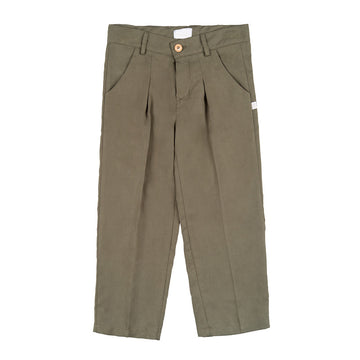 Pantaloni verzi din bumbac pentru copii, model casual confortabil