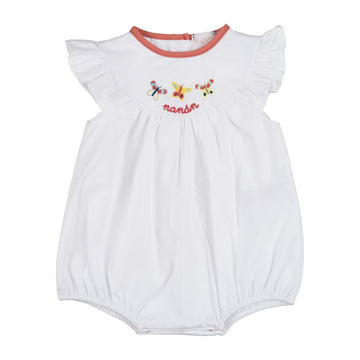 ROMPER DIN BUMBAC ORGANIC CU VOLANE