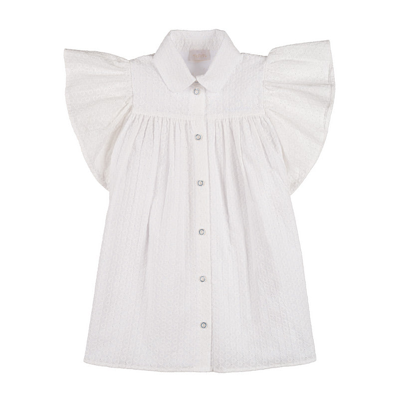Rochie cu broderie anglaise