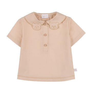 BLUZA DIN JERSE BEJ CU GULER TEDDY