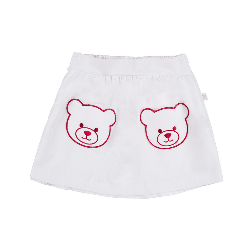 FUSTA ALBA CU BUZUNARE TEDDY
