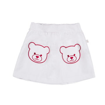 FUSTA ALBA CU BUZUNARE TEDDY