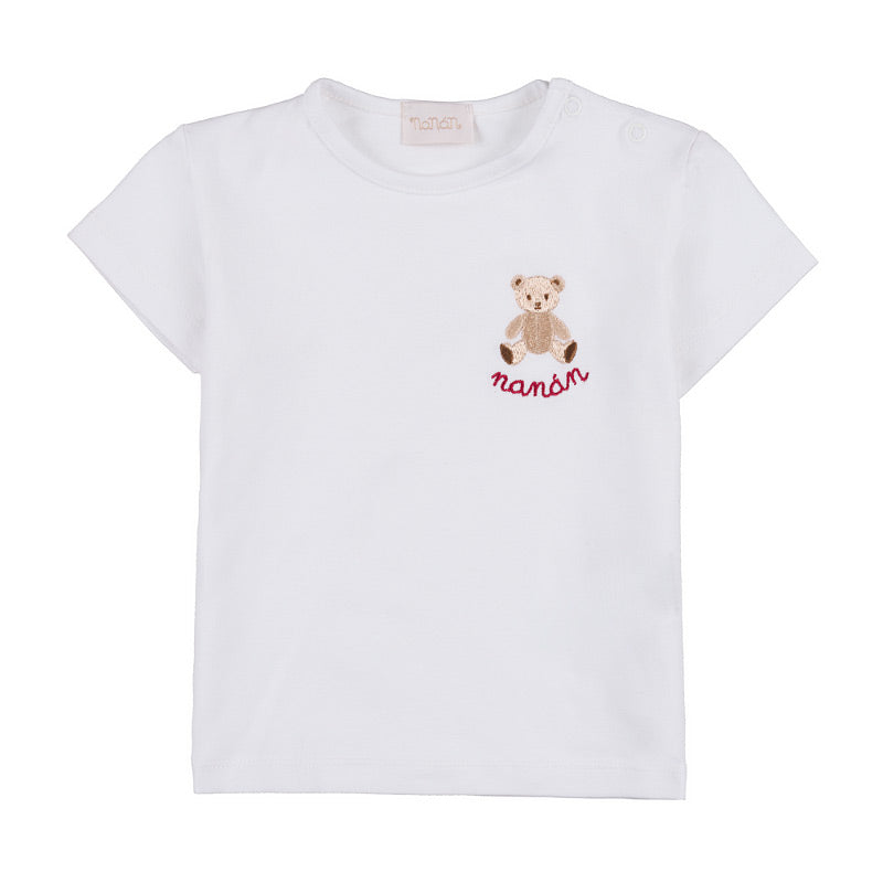 TRICOU ALB DIN JERSE CU LOGO