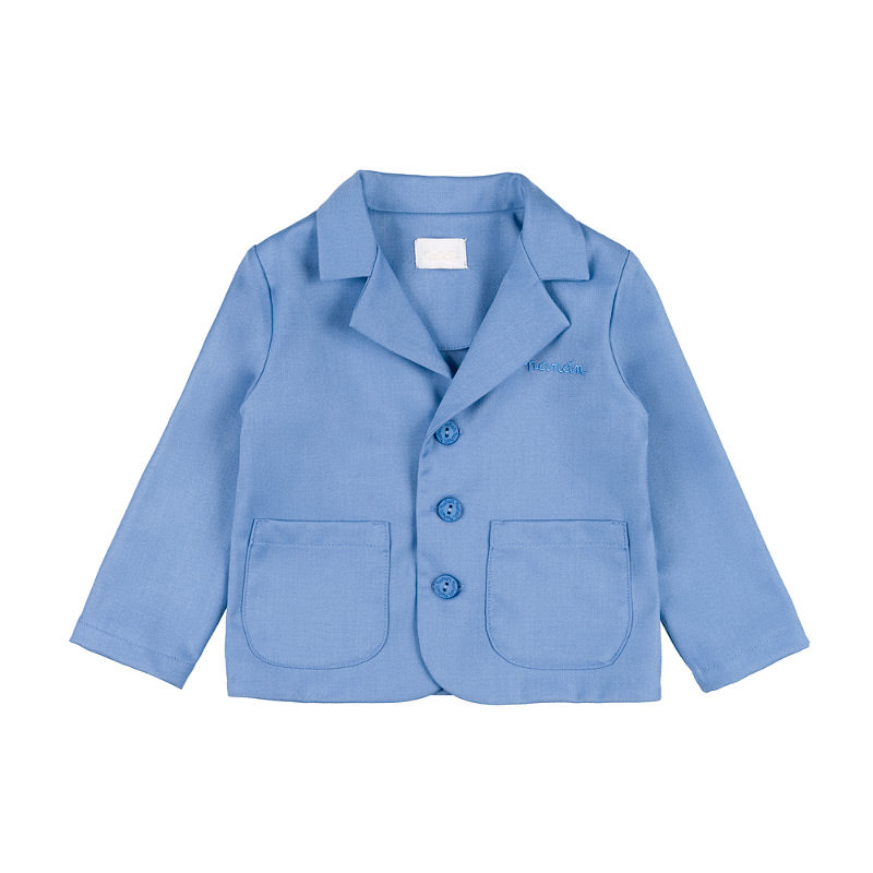 Sacou elegant bleu pentru baieti cu croi clasic