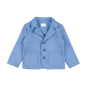 Sacou elegant bleu pentru baieti cu croi clasic