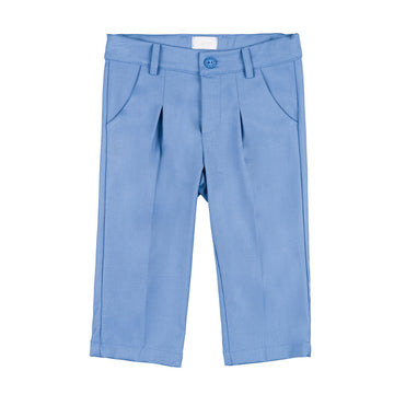 Pantaloni eleganti bleu pentru baieti cu croi clasic