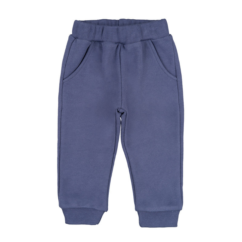 Pantaloni sport albastri din fleece cu buzunare