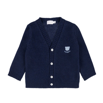 Cardigan bleumarin cu ursulet brodat pentru baieti