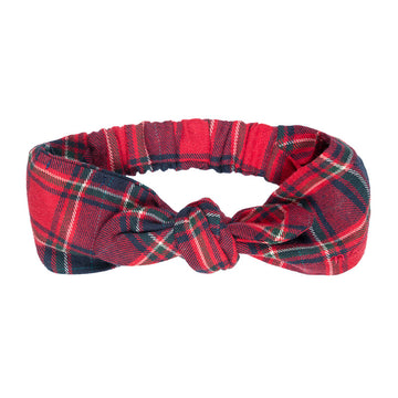 Bentita rosie in carouri cu funda decorativa