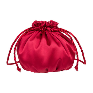 Gentuta rosie din satin cu snur elegant