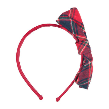 Bentita rosie in carouri cu fundita