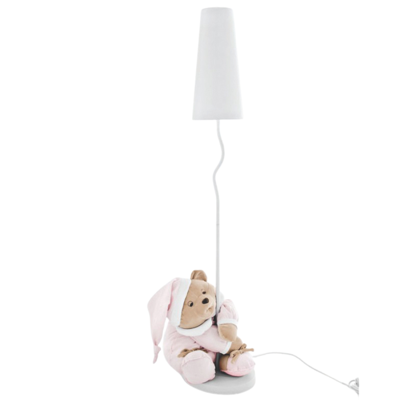Lampa Puccio pentru camera bebelusului, 130 cm inaltime, ursulet roz