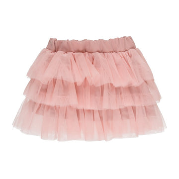 Fusta roz cu volane din tulle