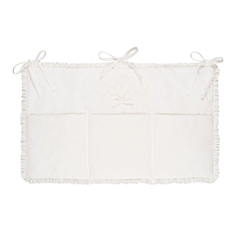 Organizator textil BON BON crem pentru pat, 3 buzunare, 100% bumbac