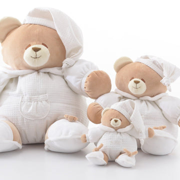 Ursulet de plus Tato alb, 13 cm, din bumbac moale