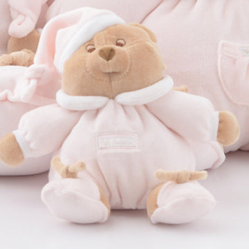 Ursulet de plus Puccio roz, 13 cm, din bumbac moale