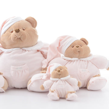 Ursulet de plus Puccio roz, 25 cm, din bumbac moale