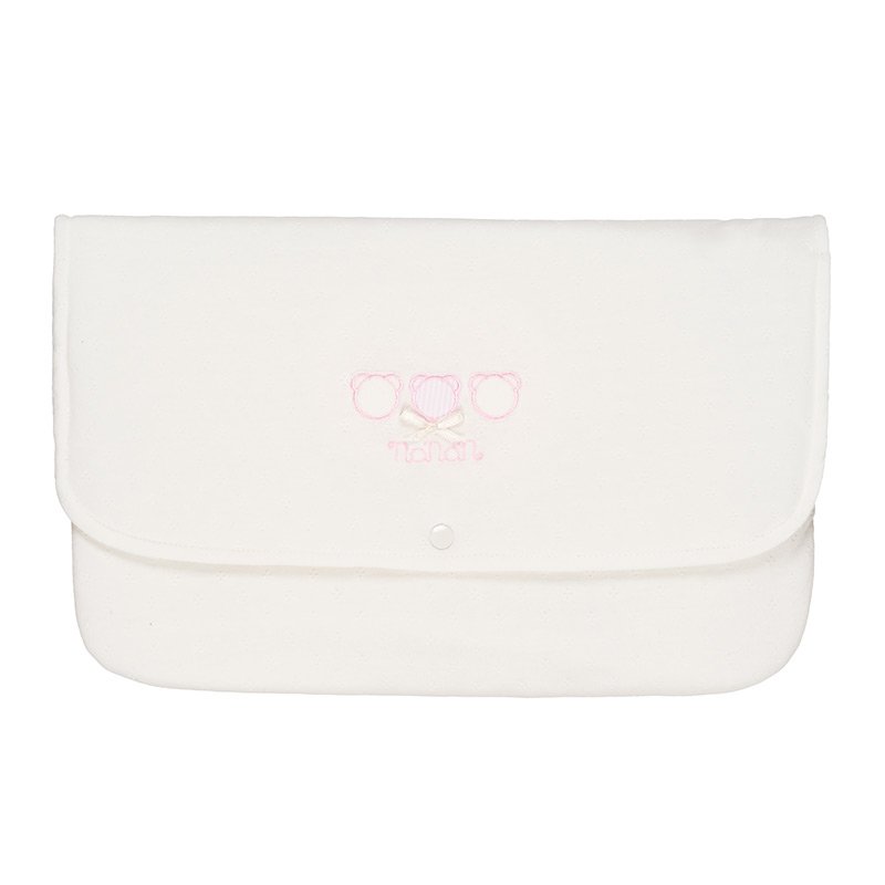 Set nou-nascut 5 piese, 100% bumbac organic, cu broderie delicata roz
