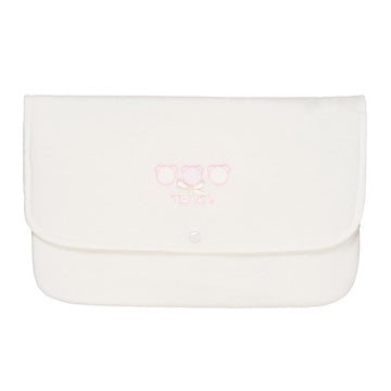Set nou-nascut 5 piese, 100% bumbac organic, cu broderie delicata roz