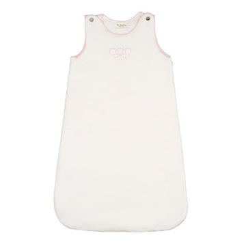 Sac de dormit bebelusi, 100% bumbac organic, broderie delicata roz