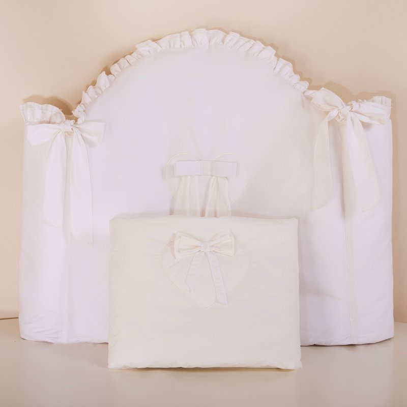 Set lenjerie pat BON BON crem, 4 piese, unisex